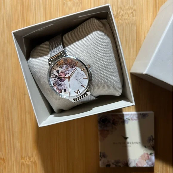 Olivia Burton Marble Florals Watch With 38mm White Floral  display picture 1